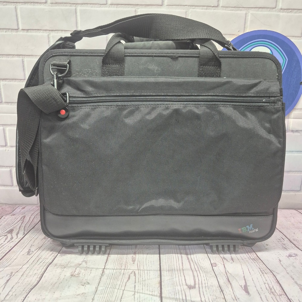IBM ThinkPad Laptop Briefcase Black Messenger Bag Shoulder Strap Vintage Tech
